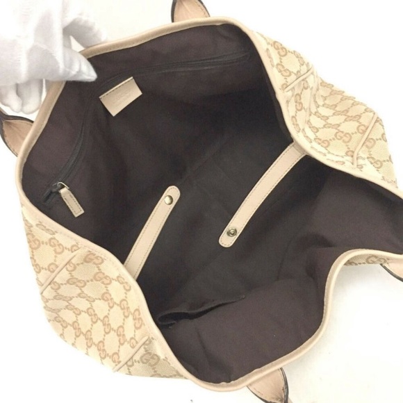 Auth GUCCI GG Logo Pattern Canvas Tote Bag - Picture 7 of 9